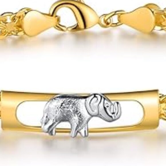 Neiman Marcus 18K Gold Plated Multicolor Elephant Bracelet - Picture 4 of 4